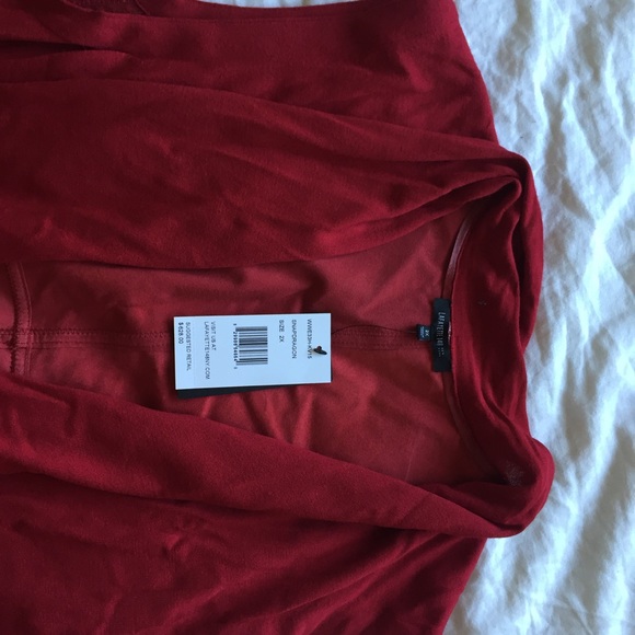 lafayette 148 red vest with faux leather back - Picture 2 of 5